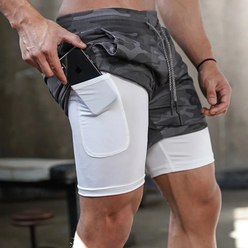 Running Shorts Men Sportswear 2 In 1 Compression